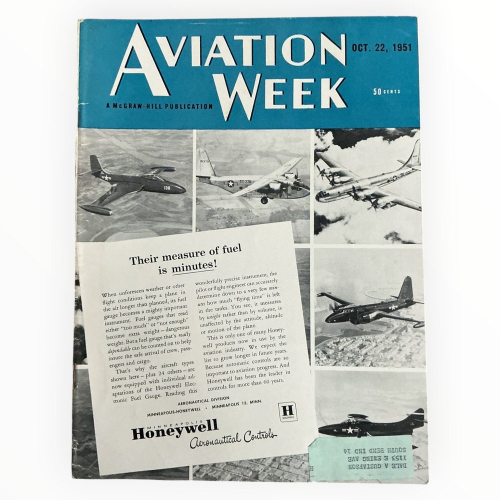 Aviation Week Magazine October 22 1951 NACA Jet Engines Space Flight